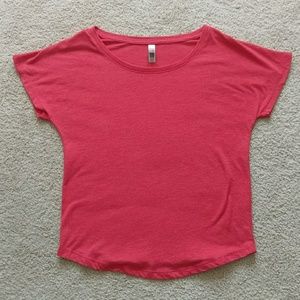 Heathered red dolman sleeve tee